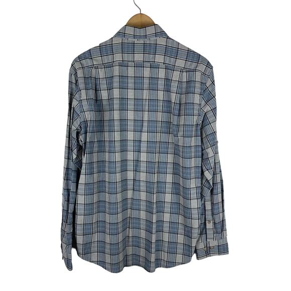 Eddie Bauer Travex Button Down Shirt Men's M Plaid Long‎ Sleeve Blue White - Picture 3 of 8